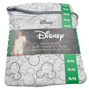 DISNEY Women's PJ's X-Large XL Mickey Mouse Pajamas 2-Piece Lounge Wear NWT